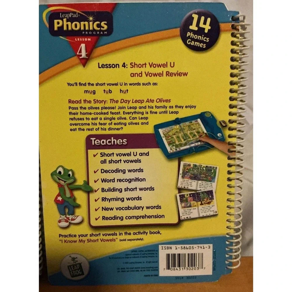 LeapPad Phonics Program Lot of 3 Books & 3 Cartridges, Lessons 2-4